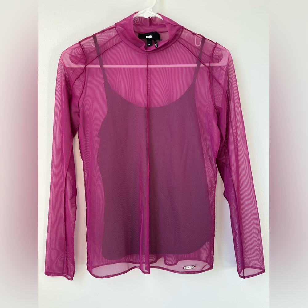 DKNY sheer long sleeve top
